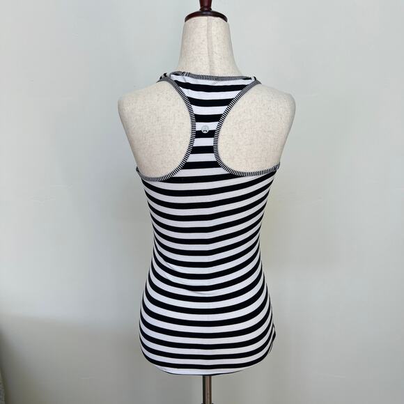 LULULEMON Women's Cool Racerback In Apex Stripe Black White - Picture 3 of 8